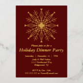 スノーフレッエレガントクホリデーパーティー 箔招待状 (正面)