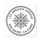 スノーフレッモダンクホリデーラウンド差出人住所 セルフインキングスタンプ (デザイン)