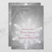 スノーフレッ白熱［赤熱］光を放つクホリデーギャザリング 招待状 (正面/裏面)