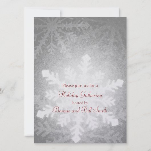 スノーフレッ白熱［赤熱］光を放つクホリデーギャザリング 招待状 (正面)
