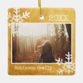 スノーフレッ素朴クファミリー金ゴールド セラミックオーナメント (正面)