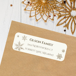 スノーフレモダンミニマルーク差出人住所ラベル ラベル