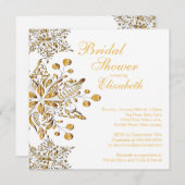 スノーフレーエレガントクスウィンターブライダルシャワー招待状 招待状 (正面/裏面)