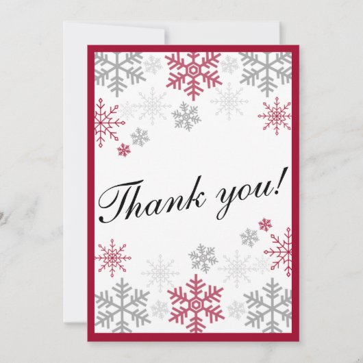 スノーフレークありがとうご注意 サンキューカード (正面)