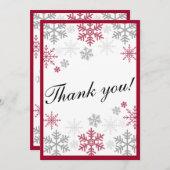 スノーフレークありがとうご注意 サンキューカード (正面/裏面)