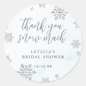 スノーフレークありがとう雪占いブライダルシャワー ラウンドシール (正面)