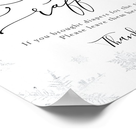 スノーフレークおむつラッフルサイン ポスター (角)