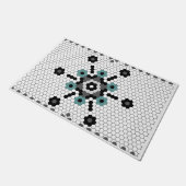 スノーフレークおもしろいウィンターファームハウスタイルパターン ドアマット (アングル)