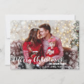スノーフレークお洒落フレームクリスマスフォトカード シーズンカード (正面)