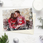 スノーフレークお洒落フレームクリスマスフォトカード シーズンカード