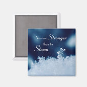 スノーフレークかわいらし確認用2インチスクエアマグネット マグネット (正面/裏面)