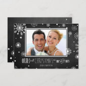 スノーフレークさんと奥さんの最初のクリスマスカード 招待状 (正面/裏面)