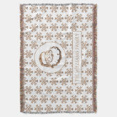 スノーフレークすてきサンタクロースエレガントクリスマス スローブランケット (正面縦)