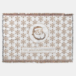 スノーフレークすてきサンタクロースエレガントクリスマス スローブランケット