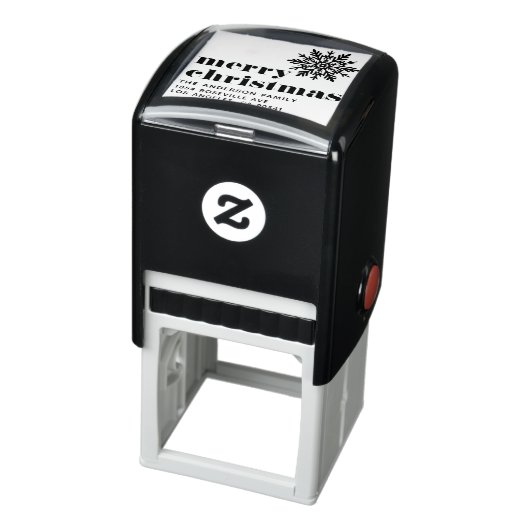 スノーフレークとはっきりしたタイポグラフィメリークリスマス セルフインキングスタンプ (商品)
