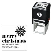 スノーフレークとはっきりしたタイポグラフィメリークリスマス セルフインキングスタンプ (インサイチュ)