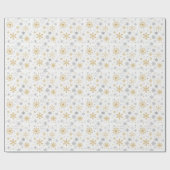 スノーフレークとサークルクリスマス ラッピングペーパー (フラット)