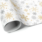 スノーフレークとサークルクリスマス ラッピングペーパー (ロールコーナー)