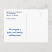 スノーフレークとスパインカイロプラクティック シーズンポストカード (裏面)