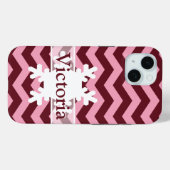 スノーフレークとブルゴーニュのフロステッド蘭シボロン Case-Mate iPhoneケース (裏面 (横))