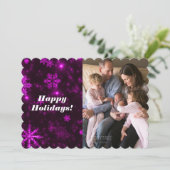 スノーフレークと深いパープルバックグラウンドフラットカード シーズンカード (スタンド正面)