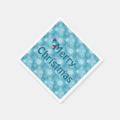 スノーフレークと雪だるま スタンダードカクテルナプキン (角)