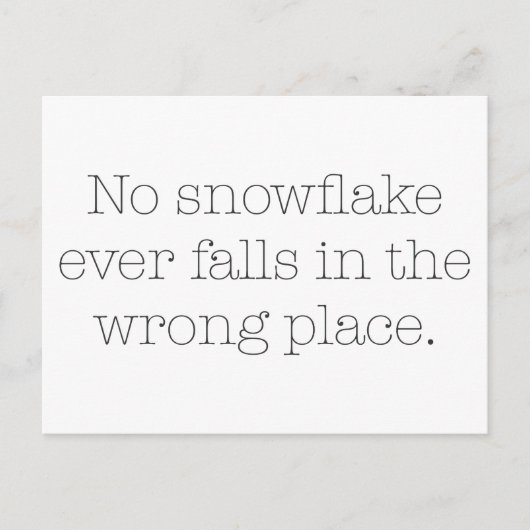 スノーフレークなし秋が間違った場所に ポストカード (正面)