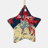 スノーフレークの冬のシユニークーン セラミックオーナメント (右)