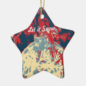 スノーフレークの冬のシユニークーン セラミックオーナメント (左)