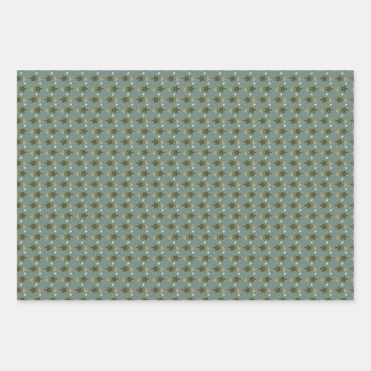 スノーフレークの森(小)ラッピング紙セット3 ラッピングペーパーシート (正面3)