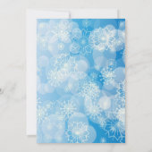 スノーフレークの背景の招待 招待状 (裏面)