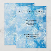 スノーフレークの背景の招待 招待状 (正面/裏面)