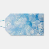 スノーフレークの背景 ギフトタグ (裏面横)