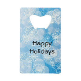 スノーフレークの背景 クレジットカード栓抜き