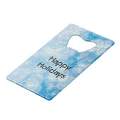 スノーフレークの背景 クレジットカード栓抜き (正面アングル)