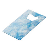 スノーフレークの背景 クレジットカード栓抜き (裏面アングル)