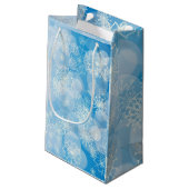 スノーフレークの背景 スモールペーパーバッグ (裏面アングル)