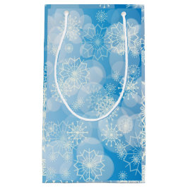 スノーフレークの背景 スモールペーパーバッグ