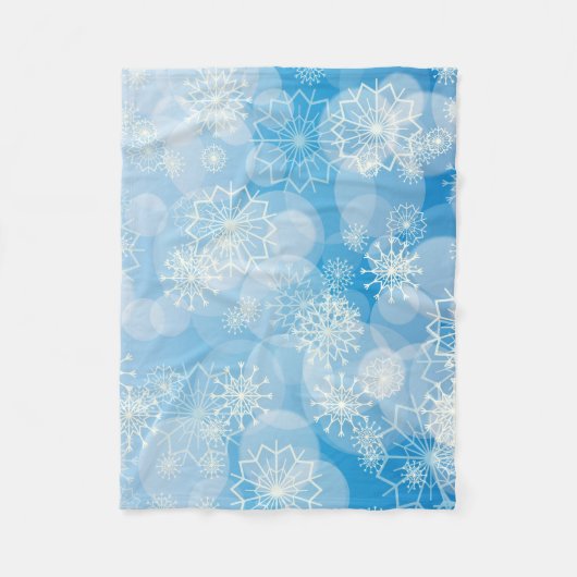 スノーフレークの背景 フリースブランケット (正面)