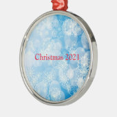 スノーフレークの背景 メタルオーナメント (左)