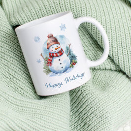 スノーフレークの雪だるまマグカップ - カスタムの冬ギフト コーヒーマグカップ