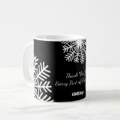 スノーフレークはっきりしたブラック&ホワイトのプロモーション向け景品 コーヒーマグカップ (正面左)