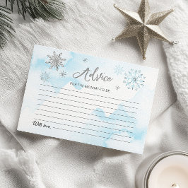 スノーフレークはベビーシャワーのアドバイスカードの途中にある 招待状