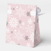 スノーフレークをテーマにした6thバースデーパーティー淡い色のピンク フェイバーボックス (裏面サイド)