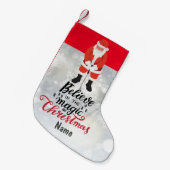 スノーフレークをパティングするゴルフクリスマスサンタクロース スモールクリスマスストッキング (正面 (吊り時))