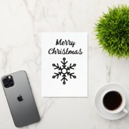 スノーフレークを使ったシルバーメリークリスマス 箔シーズンカード