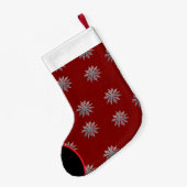 スノーフレークアイアート スモールクリスマスストッキング (裏面 (吊り時))
