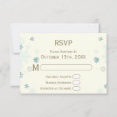 スノーフレークアイボリーウィンターワンダー結婚ランドのウェブサイト 出欠カード (正面)