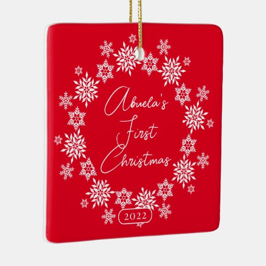 スノーフレークアブエラ初めてのクリスマス セラミックオーナメント (右)