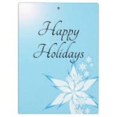 スノーフレークアートとハッピーホリデー クリップボード (裏面)